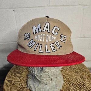 Mac Miller Most Dope 1992 Red and Tan Blokecore Dadcore Snapback Cap Size 7.5